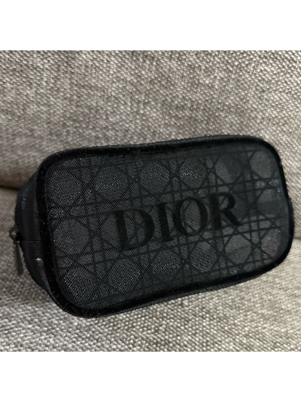 Dior Beauty Makeup Bag Mesh Black Small Pouch Gift Luxury Authentic - Picture 7 of 16
